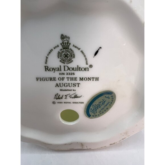 1990 Royal Doulton Figurine Of The Month, August HN 3325 Blue, White - Picture 7 of 7